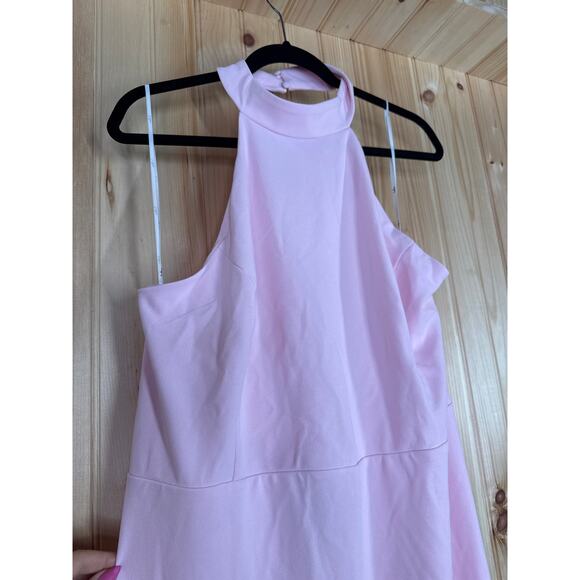 NWT Lulus Majestic Perfection Light Pink Ruffled Halter Maxi Dress Bride Size 2X - Picture 7 of 8